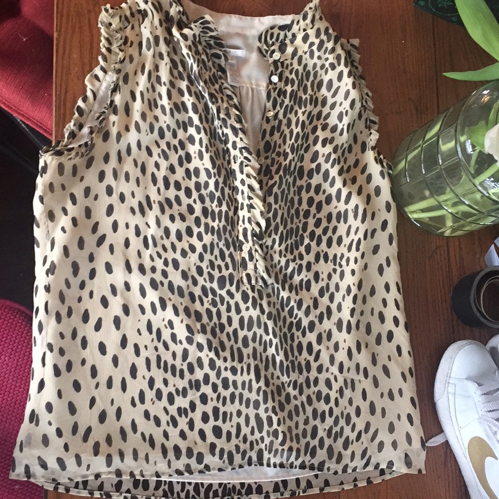 Jcrew silk ocelot ruffle blouse